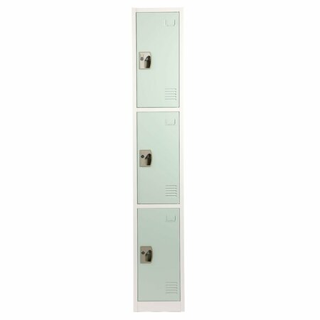 ADIROFFICE Large 3 Door Locker, Misty Green ADI629-203-MGRN